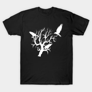 Crow Raven - crows and tree silhouette T-Shirt